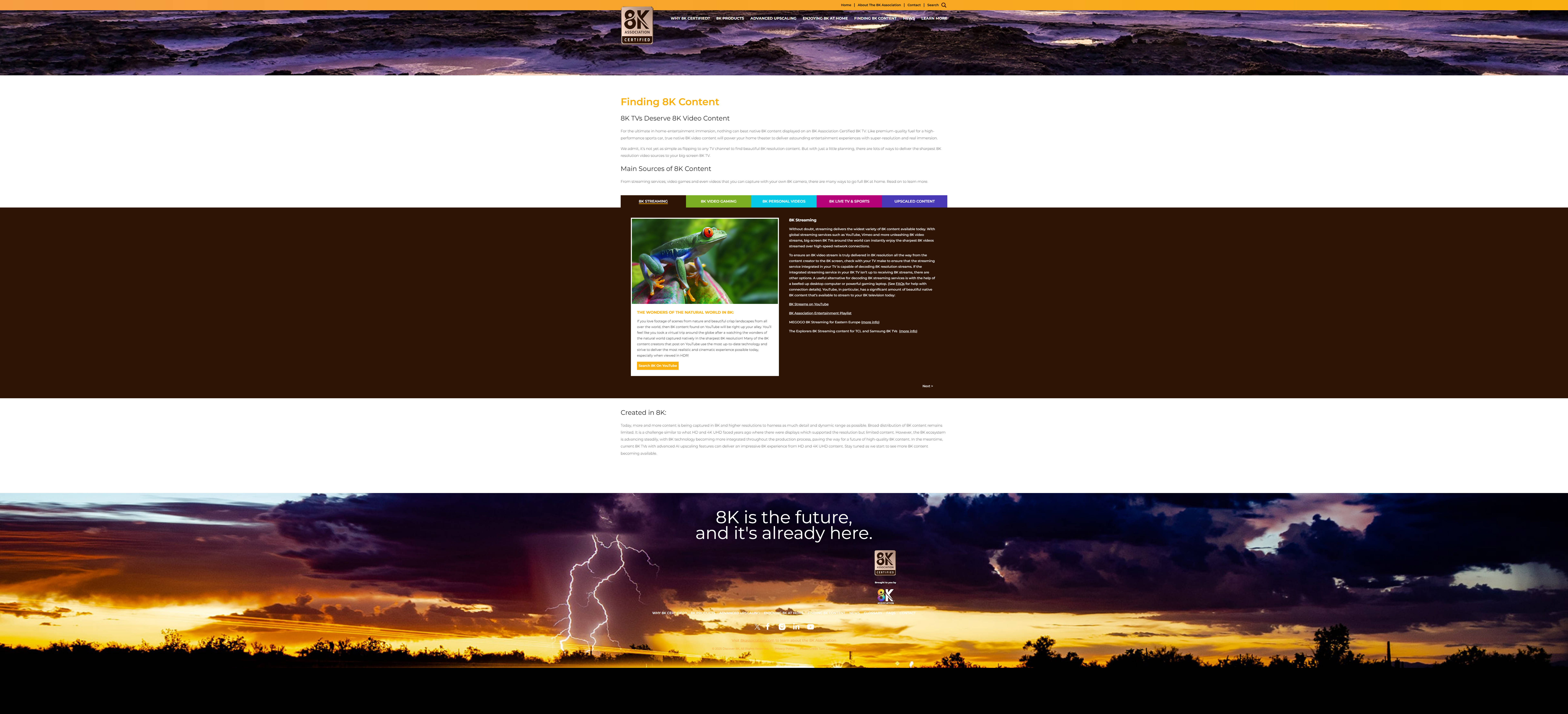 discover8k.com/finding-8k-content/ 8K full page screenshot.