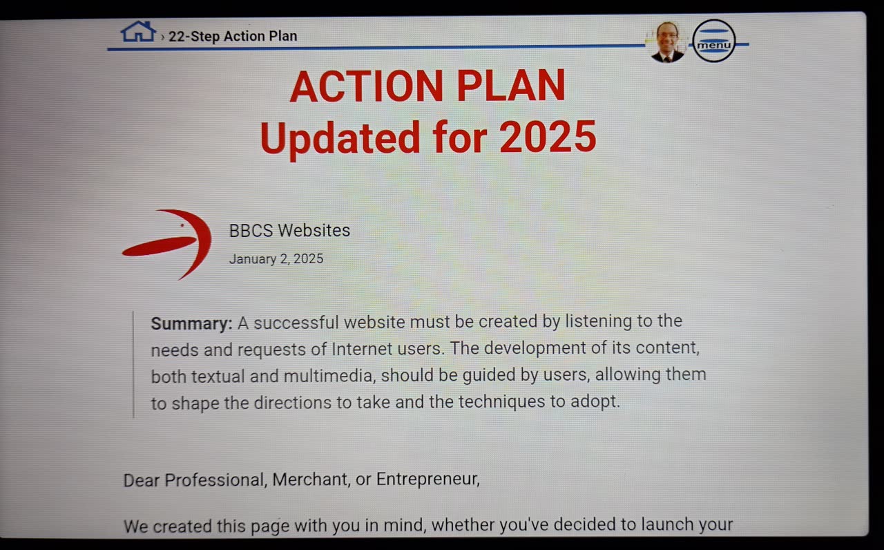 Photo of the home page of BBCS.com/en/ on a tablet in landscape mode.