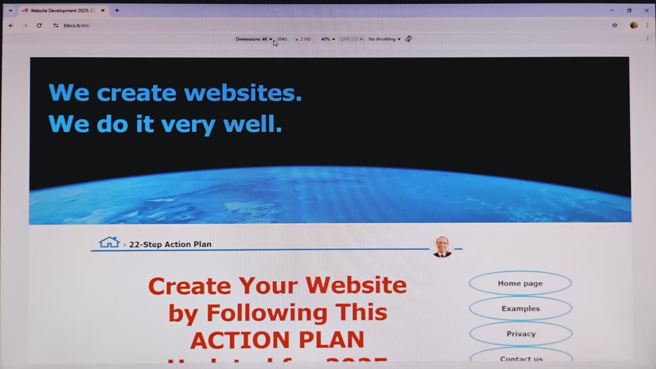 Photo of the home page of BBCS.com/en/ in 4K.