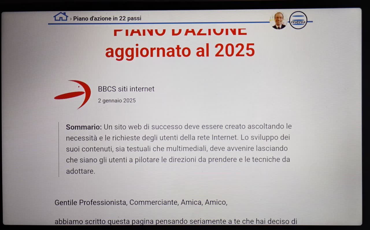 Foto home page BBCS.com su tablet in orizzontale.